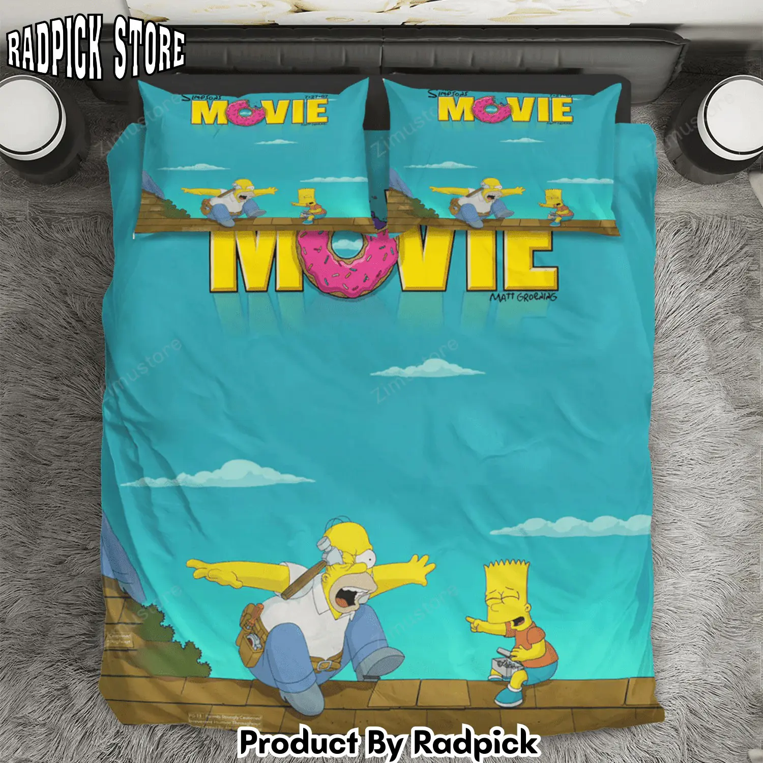Radpick the simpsons movie poster 4 3pcs 3pcs bedding set duvet cover and pillow cases gift for fan rp327919